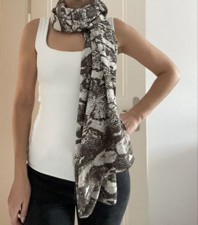 Schicker Schlangenprint Schal braun/weiss