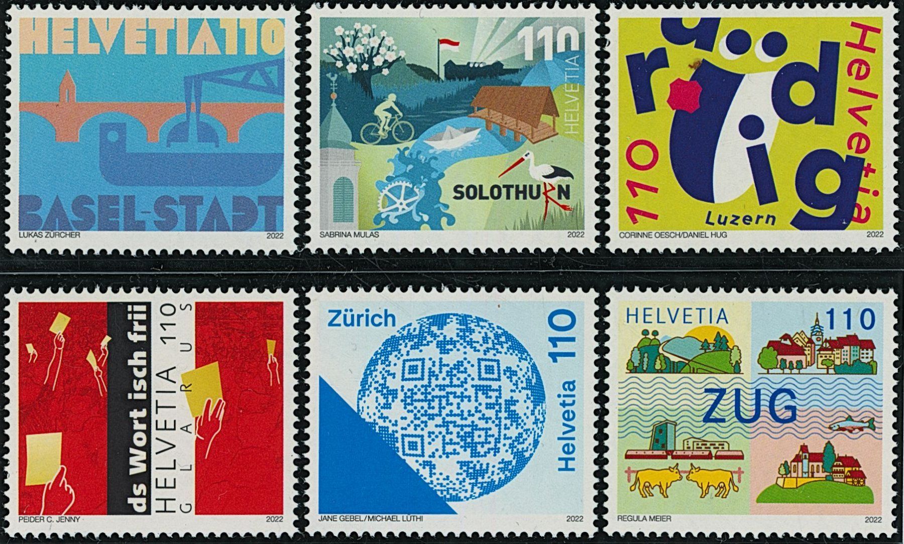 Tutti i francobolli: 2022 - Kanton - Schweiz - postfrisch ** – Nuovo (secondo la descrizione) da Schindellegi venduto da leecollect