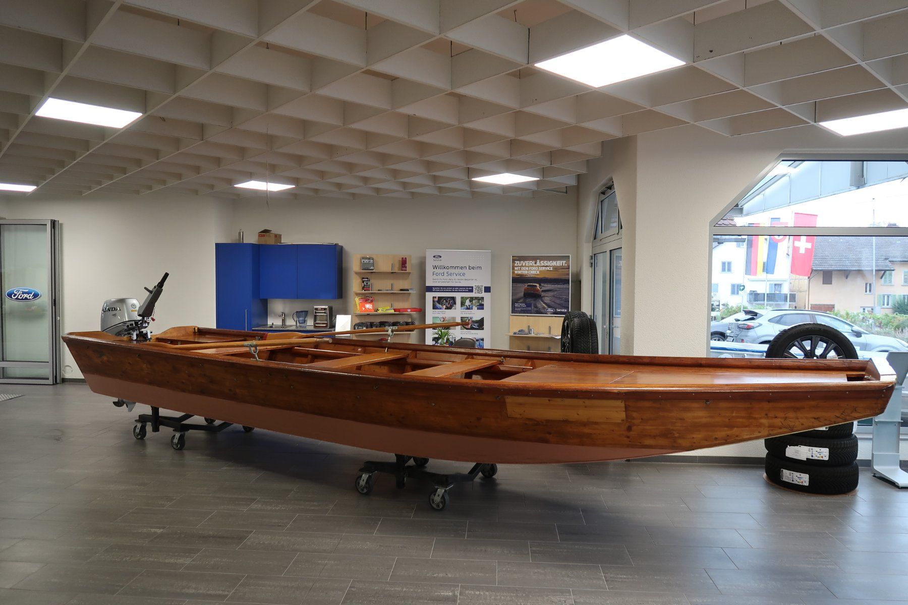 Witti Boote: Witti Holzfährboot mit Honda BF30 – Gebraucht aus Büsingen von garagealtmann