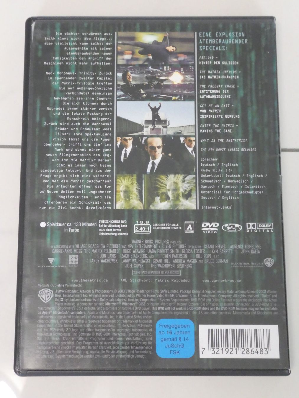 Tutti i DVDs: DVD / Matrix Reloaded – Usato da Uznach venduto da binmaley 1
