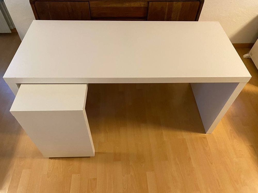 Schreibtisch Malm Ikea Ausziehbar, Weiss | Kaufen Auf Ricardo