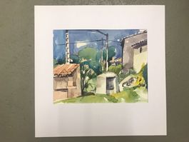 Waschhaus Provence, Aquarell, 36x28, 1998, Passepartout