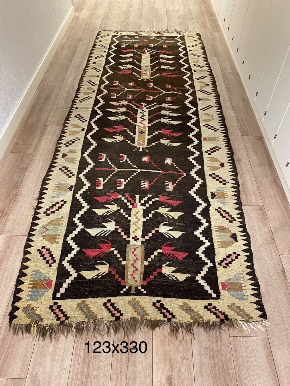 Kelim Tappeti: Handgewebter Kelim 122x330.cm – Usato da Büron venduto da Filadefia-888