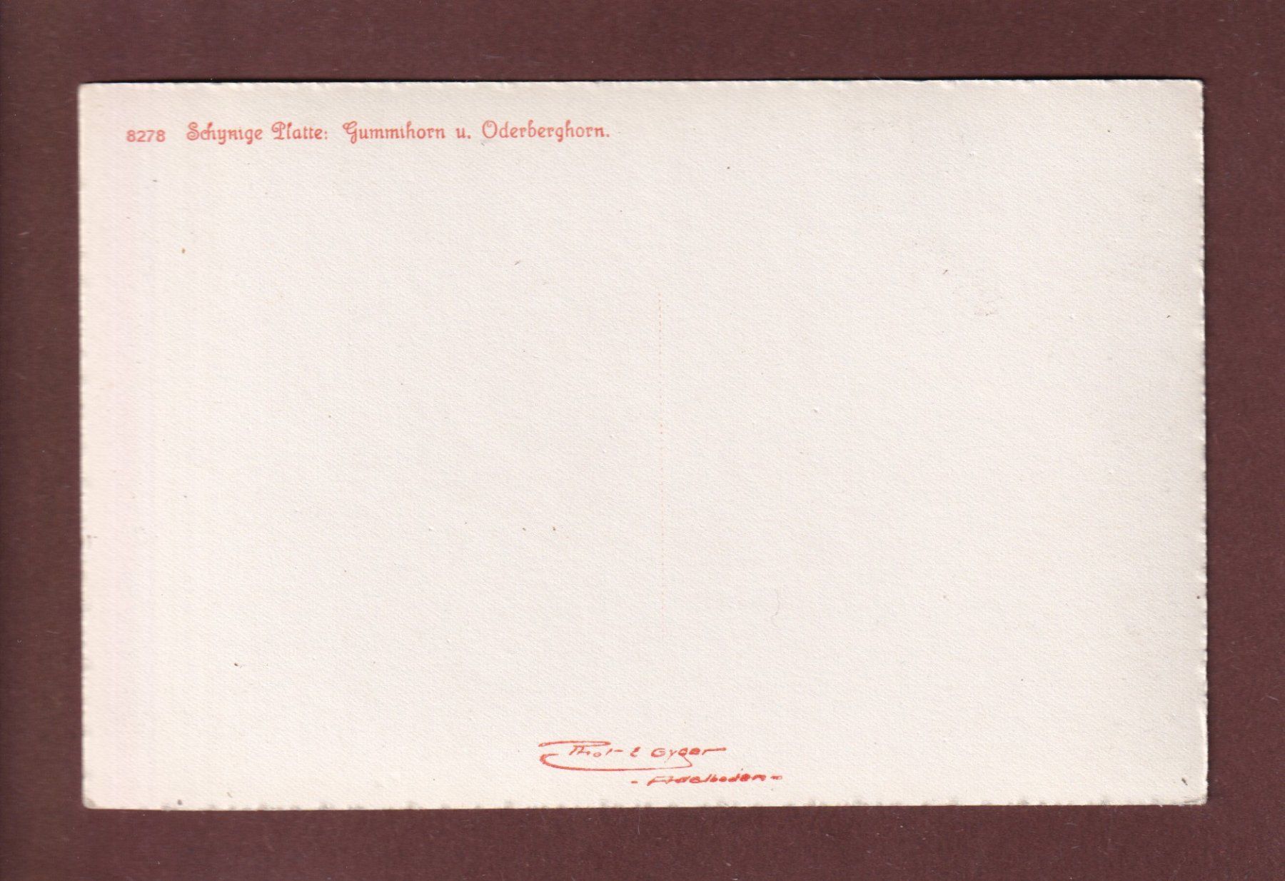 Cartoline postali: SCHYNIGE PLATTE - E. Gyger – Usato da Pully venduto da nicecards 1