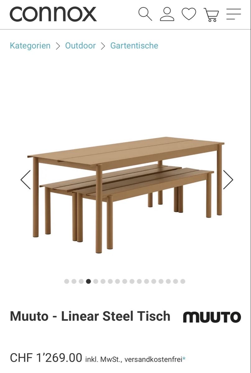 Tables: Muuto table rectangulaire et 2 bancs  modèle Linear – D'occasion à Genève par itzme72 1