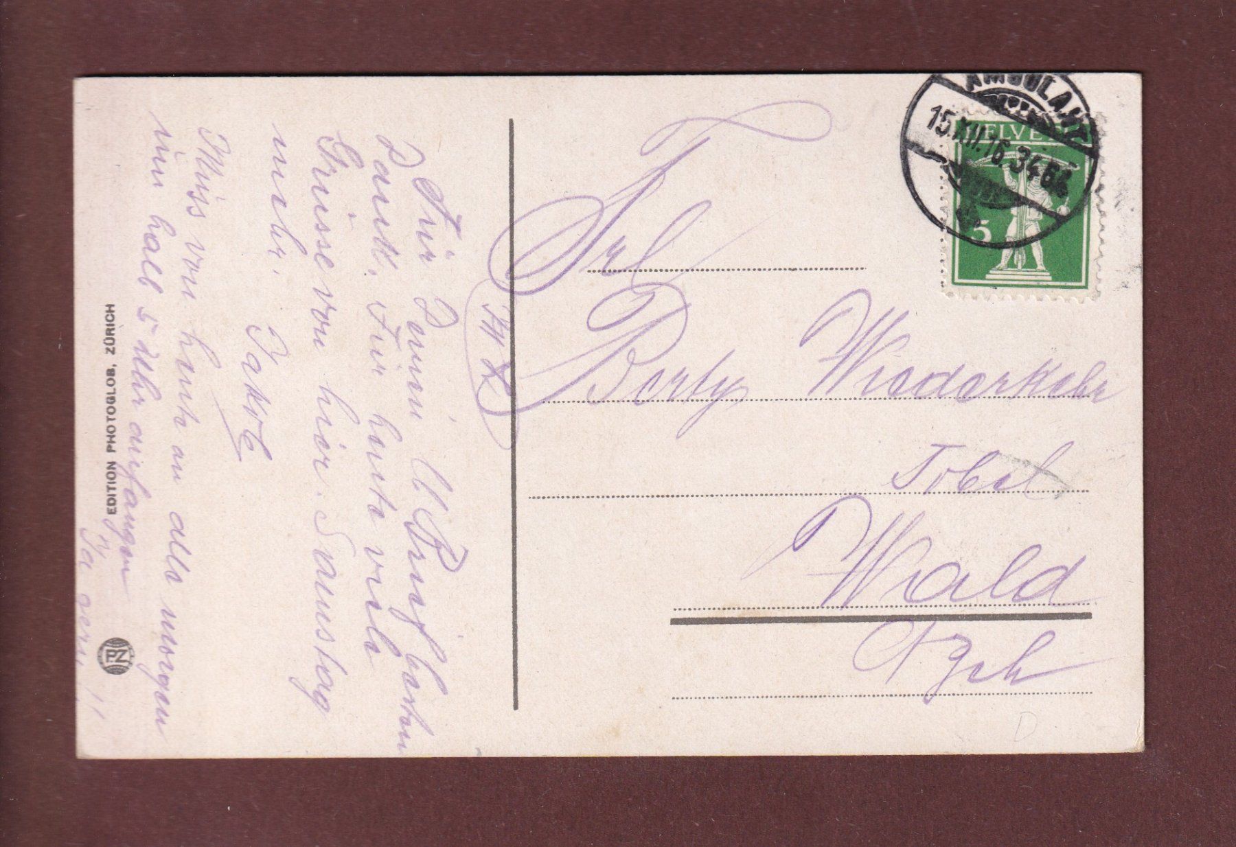Cartoline postali: SCHAFFHAUSEN - Teil mit Munot - 1916 – Usato da Pully venduto da nicecards 1