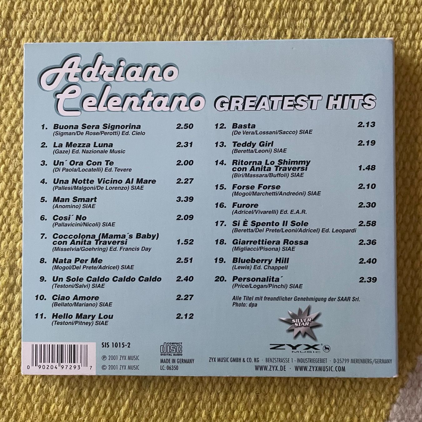 CD: ADRIANO CELENTANO-GREATEST HITS (DIGIPACK) – Usato da Rorschacherberg venduto da CD-Roli 1