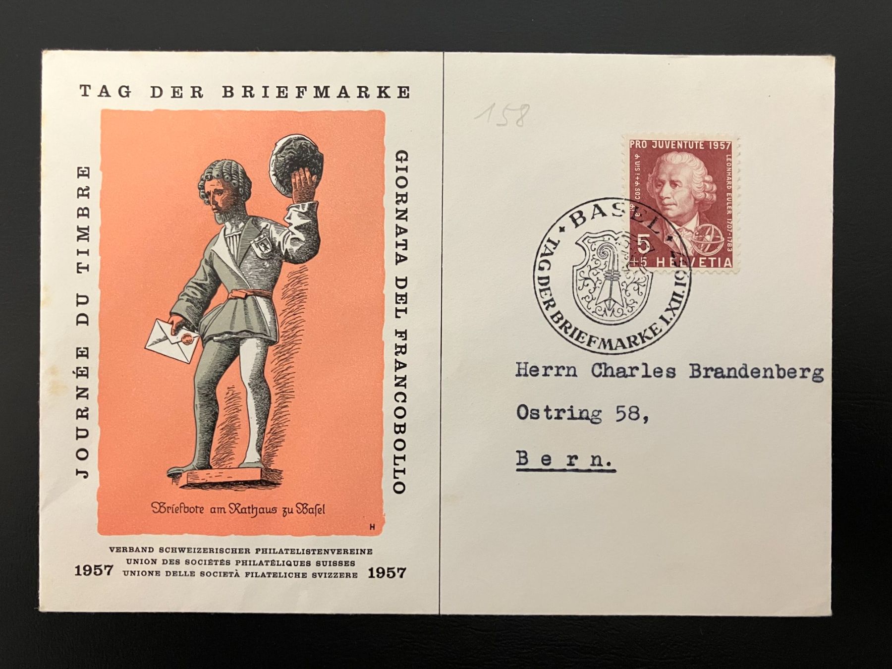 Tutti i francobolli: Couvert Tag der Briefmarke 1957 Basel (J168) – Usato da Solothurn venduto da Tomtom2910