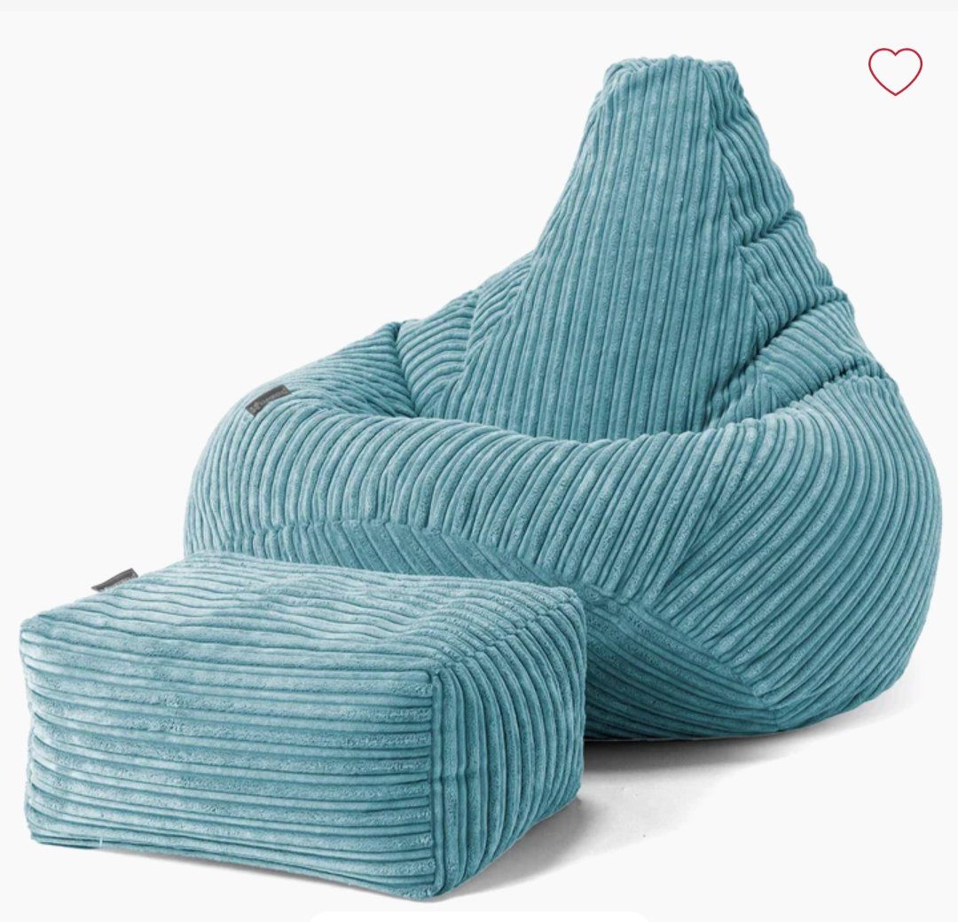 Lounge Pug Sessel: Sitzsack mit Hocker Loungepug Cordblau gebraucht – Gebraucht aus Urdorf von _madusa_ 1