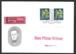 FDC Pro Juventute J192 im Paar mit Tabs franz. ET 1.12.1961