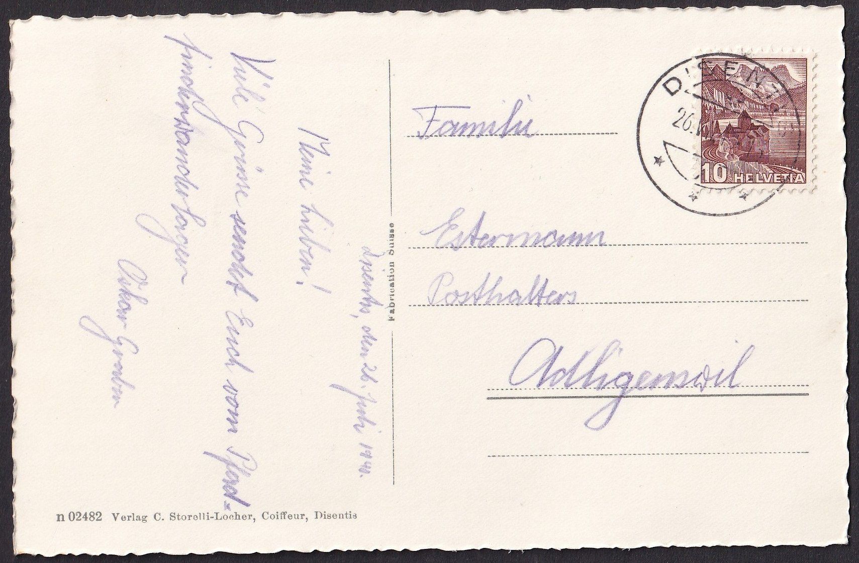 Cartoline postali: Disentis mit Piz Cavardiras – Usato da Olten venduto da clotaldi 1