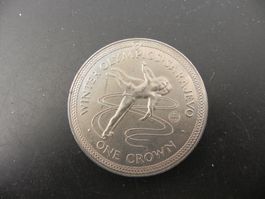 Isle of Man 1 Crown 1984 - Winter Olympics Sarajevo