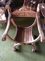 Fauteuil Curule Dagaubert en bois sculpté !