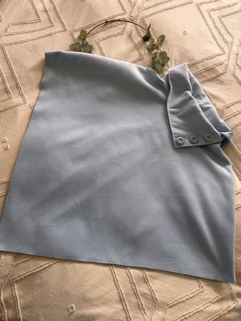 Cape d'hiver douce en laine bouillie bleu ciel - taille U
