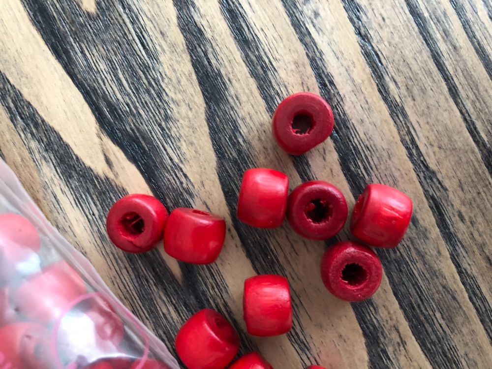 PH PandaHall 1005 Rote Holzperlen Set - 5 Größen 6-20mm Für Basteln & Makramee