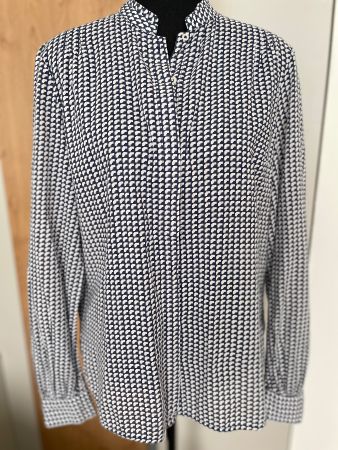 Marc O'Polo Damen Bluse, Grösse 36, Dunkelblau-Weiss