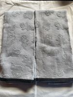 Set of 2 grey towels with ghost print, 60x45cm, halloween