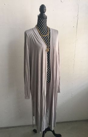 Langer Cardigan hellgrau