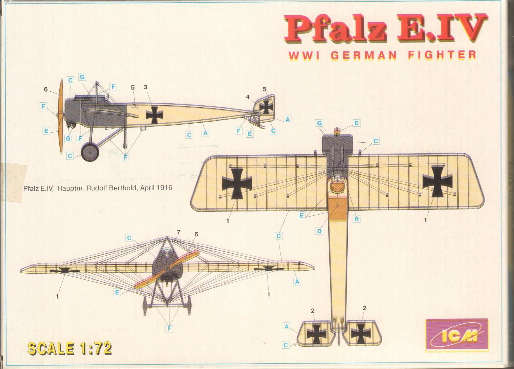 Kit di modellismo & Modellini statici: 1/72 Pfalz E.IV ICM 72121 – Nuovo e nell'imballaggio originale da Sion venduto da mika-0926 1