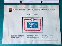 Feuille de collection PTT - N° 132 - LUNABA 1951