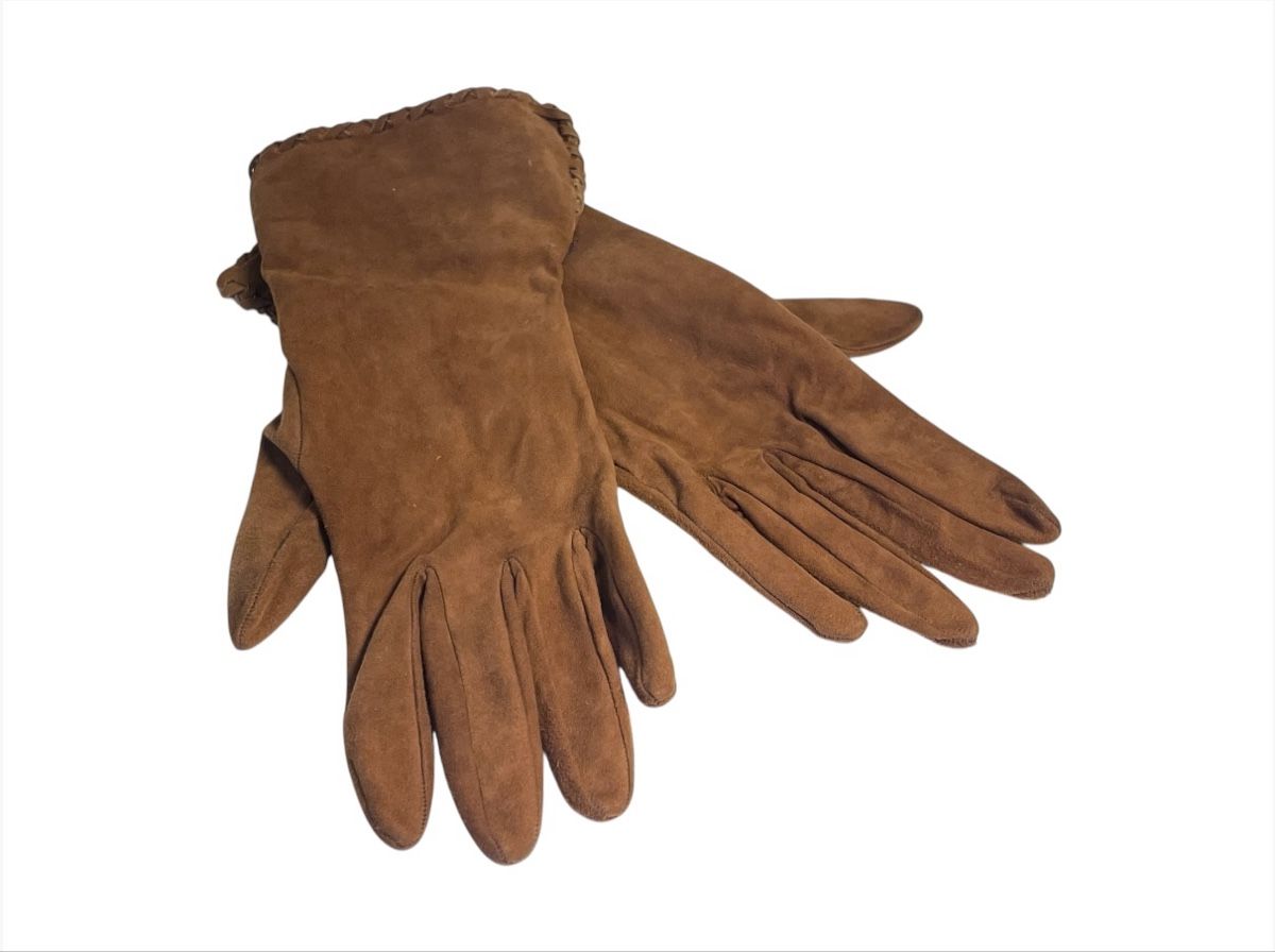 Guanti & manicotti: Vecchi Damen Handschuhe mit Innenfutter aus Seide, braun – Usato da Luzern venduto da woti-shop 2