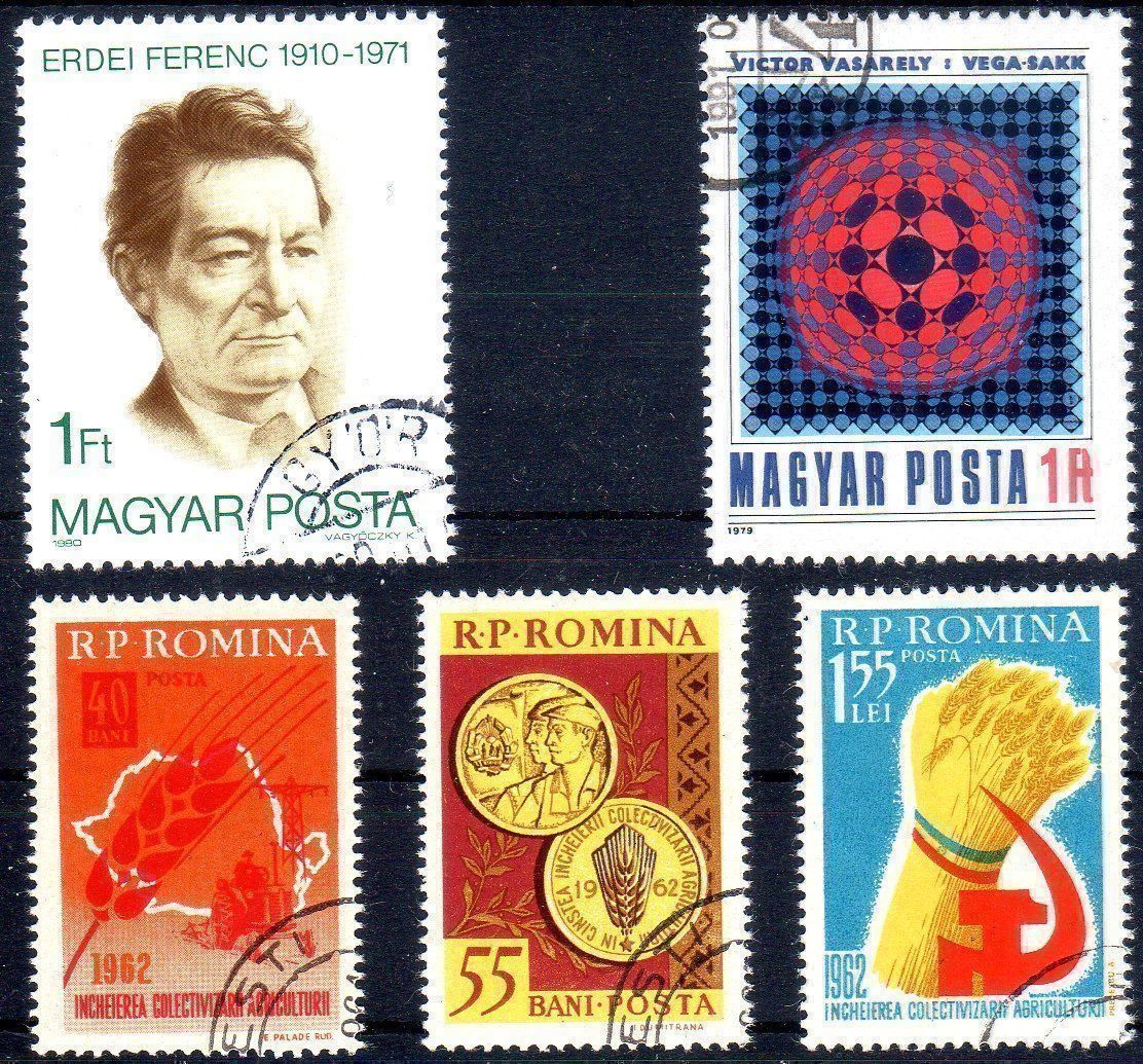 Alle Briefmarken: RUMÄNIEN 5 VERSCHIEDENE MARKEN GESTEMPELT - L04 – Gebraucht aus Losone von EM2019