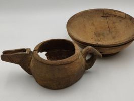 Antike Holzgefäss, Historische Schale handgemacht