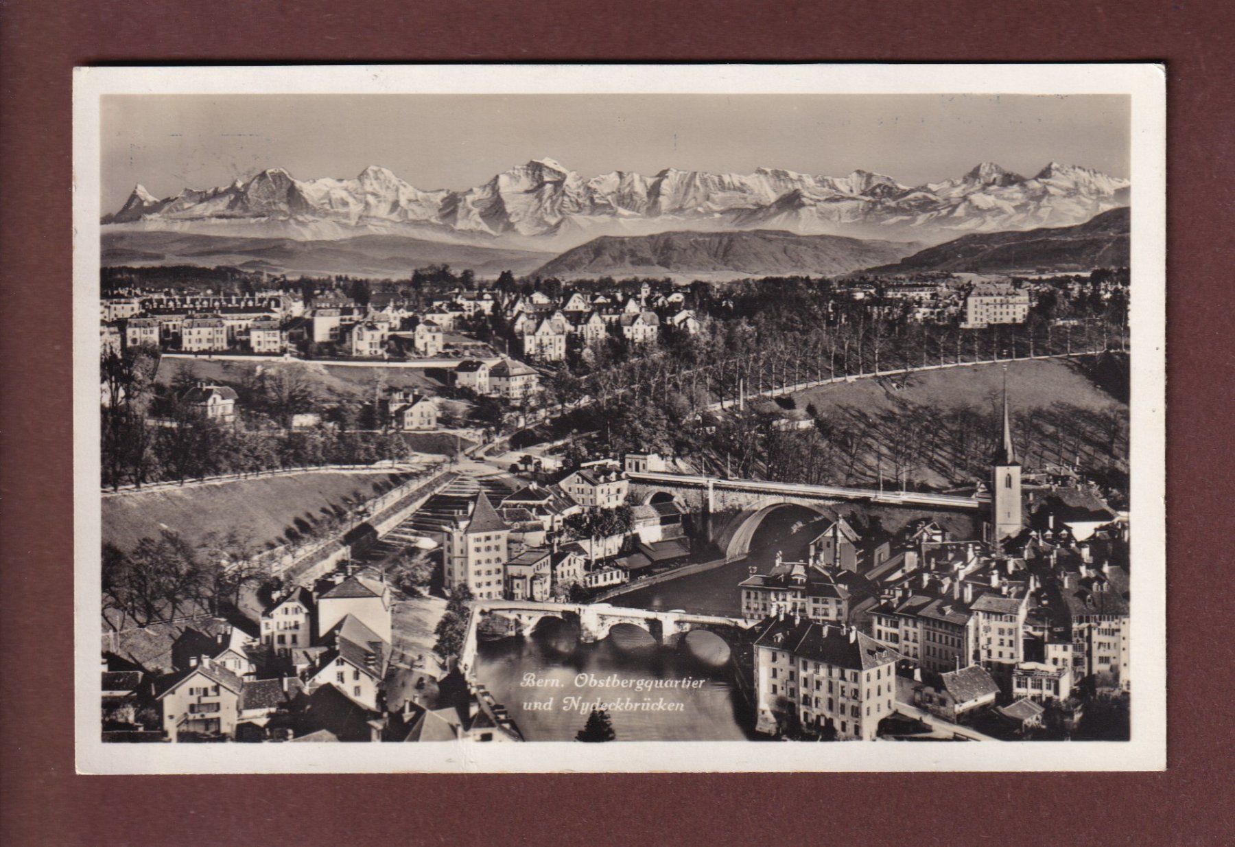 Cartoline postali: BERN - Obstbergquartier - Nydeckbrücken - 1928 – Usato da Pully venduto da nicecards-shop