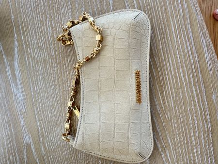 Jacquemus The Bisou Chain Small Suede Beige Shoulder Bag