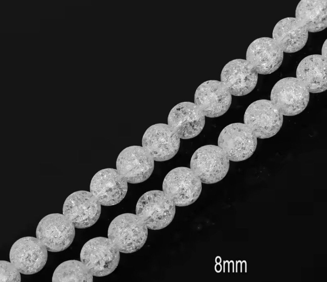 Minerali & Pietre curative: Schneequarz geknackt 8mm.Strang – Nuovo e nell'imballaggio originale da Menziken venduto da Mirager 2