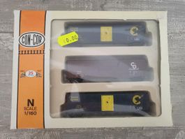 Con-Cor Spur N 50 FT Box Car Set 0001-008972, bis max - 50%