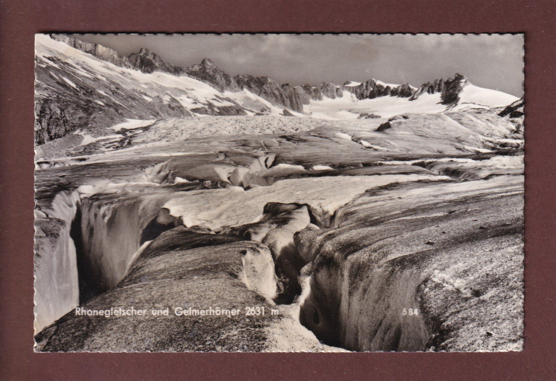 Cartoline postali: RHONEGLETSCHER - Gelmerhörner - 1952 Feldpost – Usato da Pully venduto da nicecards