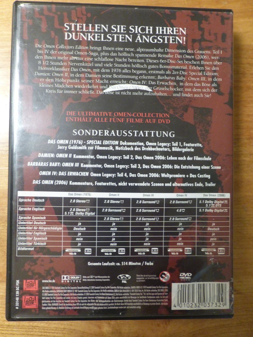 Tutti i DVDs: Omen Collection Omen 1-3 plus Bonus Disc – Usato da Zumikon venduto da psisound 1