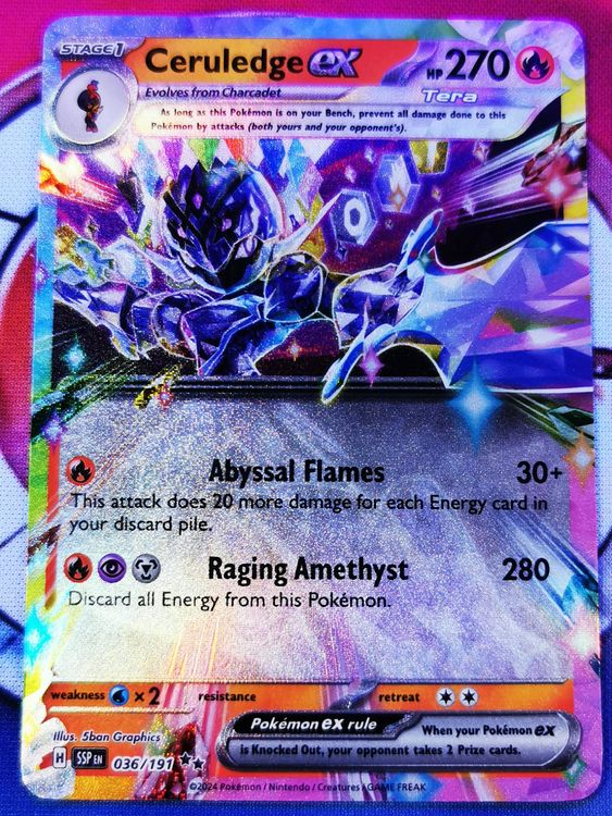 036 191 pokemon card Ceruledge ex (036/191)  COLLECTIVE Darkness x2 Resistance Ceruledge ex 2024 Scarlet &