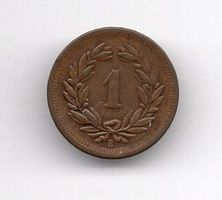 (467) Schweiz, 1 Rappen, 1872, top unz.