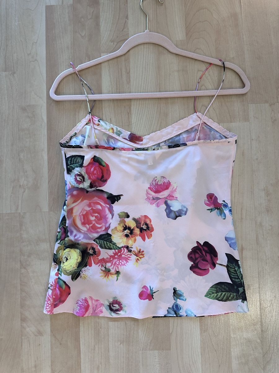 Top: Ted Baker Träger Top Cami Blumen Rosa S – Usato da Zürich venduto da rosolli 1