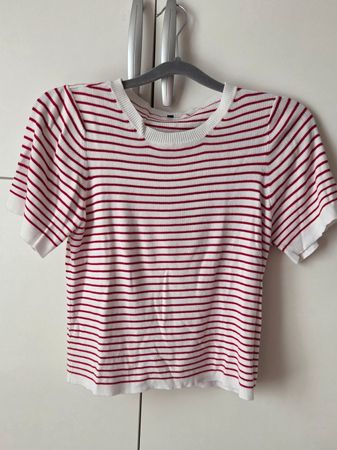 Chicoree Strickoberteil rotweiss M *letzte tage