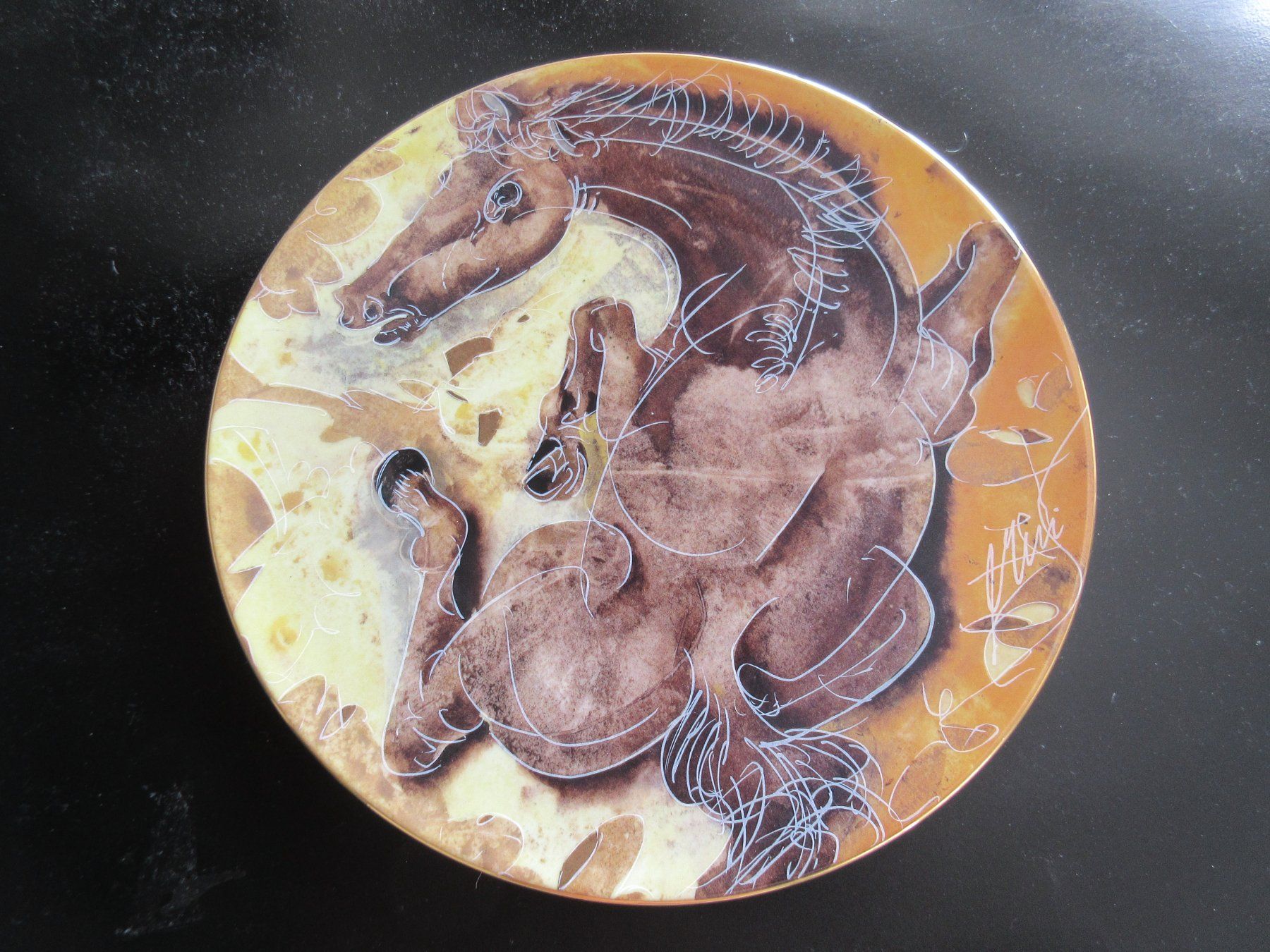 Teller: Hans Erni -Teller ERDE aus DIE 4 ELEMENTE  28 cm.Durchmesser – Neu (gemäss Beschreibung) aus Weinfelden von Kunst2010
