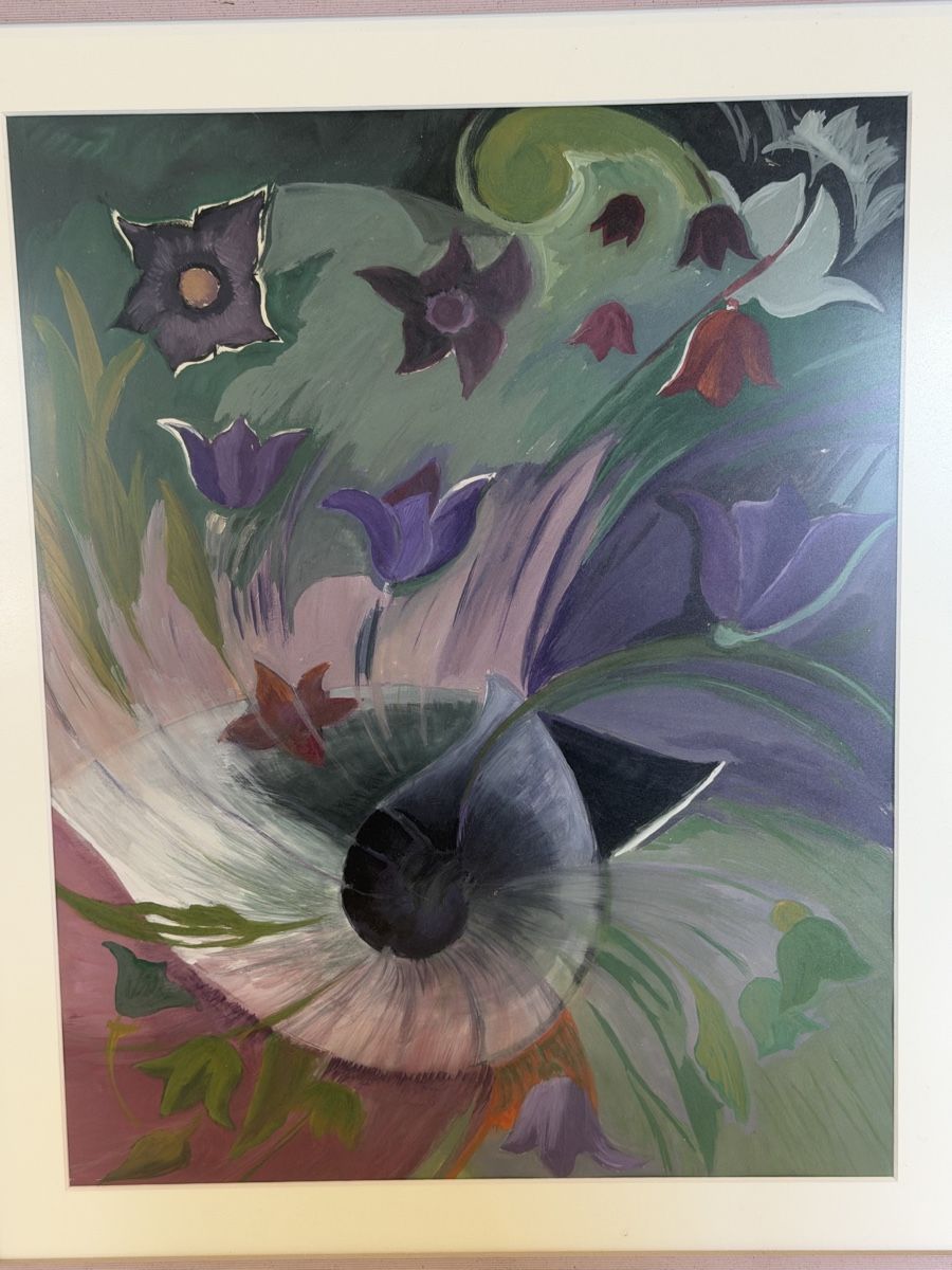 Gemälde: tableau floral abstrait excellent état – Gebraucht aus montreux von Always-Good 1