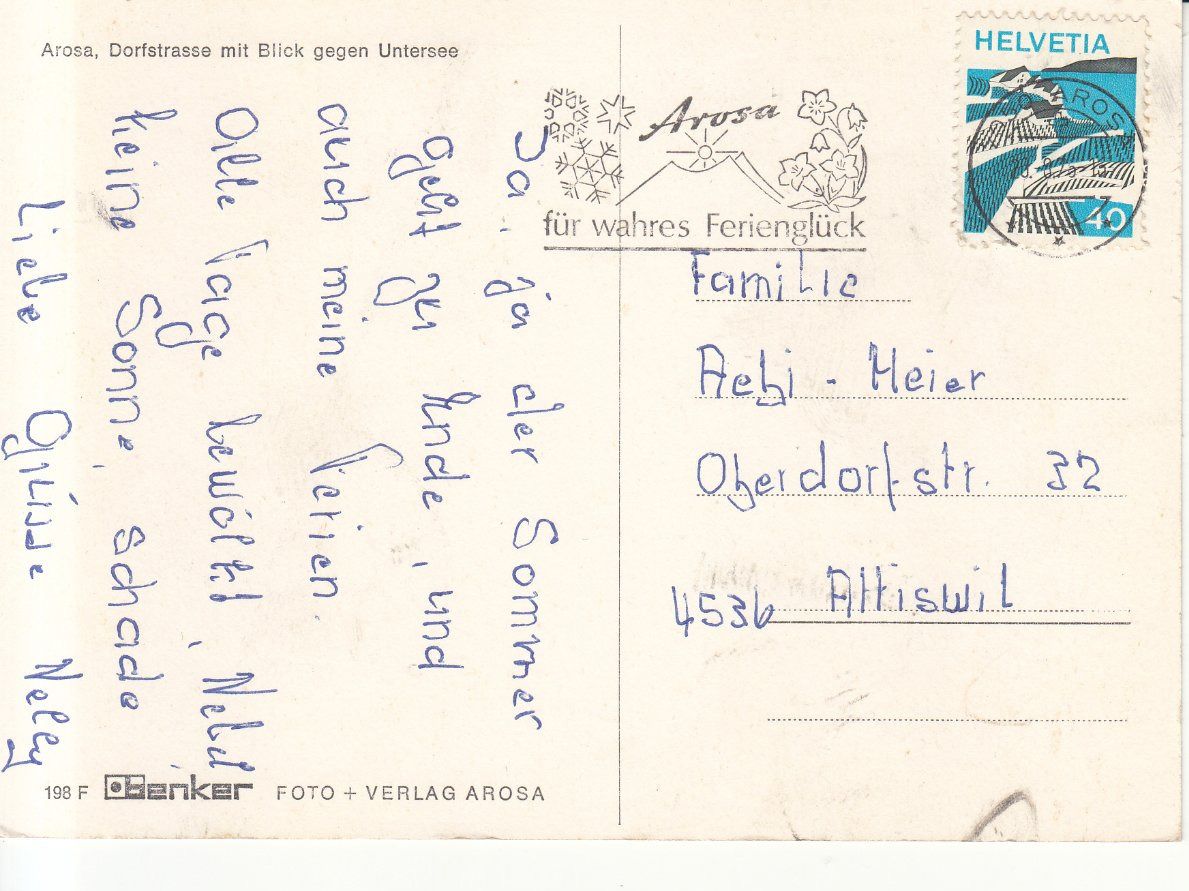 Cartoline postali: Arosa 1976 – Usato da Bürglen TG venduto da StampGraf 1