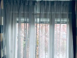 Vorhänge grau transparent, leichte Sommergardinen