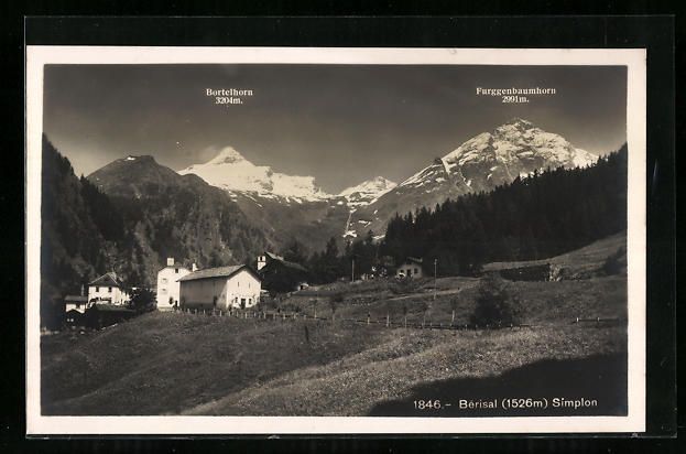 Cartoline postali: Bérisal, Simplon, Ortsansicht mit Blick – Usato da Berlin venduto da bartko-reher