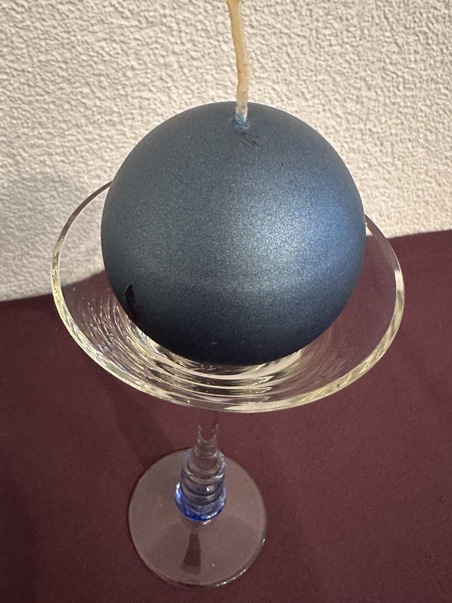 Portacandele: Kerzenständer Glas mit blauer Kugelkerze ! – Nuovo (secondo la descrizione) da Oberwil b. Büren venduto da Jcmjcm 2