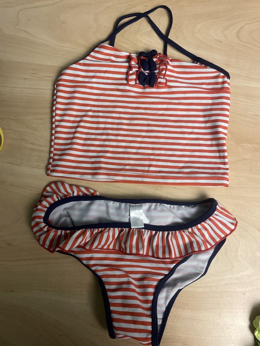 Migros Badekleider & Bikinis: Mädchen Bikini Gr. 128 rot-weiß gestreift – Gebraucht aus Obergerlafingen von cabo4