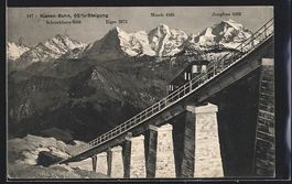 Niesenbahn, mit Schreckhorn, Eiger, Mön