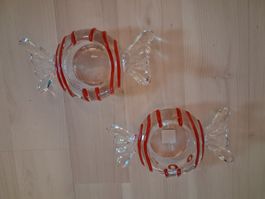 2 X TEELICHTHALTER IN FORM EINES BONBON