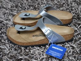 Birkenstock, Gizeh, Gr. 39, silber, NEU