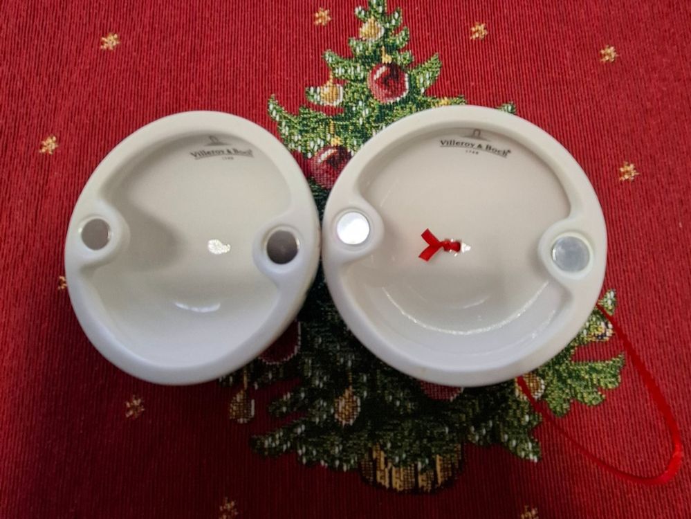 Vintage Weihnachtskugel Zum Aufklappen Glas Rot Golden 8cm 2er-Set