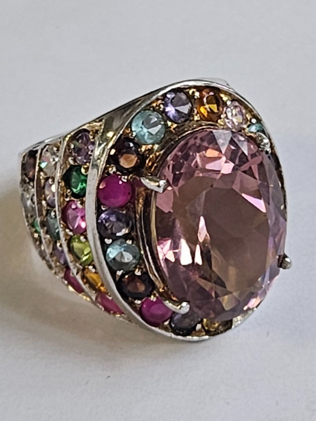Anelli: Ring Silber 925 mit zentralem Amethist multistone – Nuovo (secondo la descrizione) da Zürich venduto da Bieter04 3