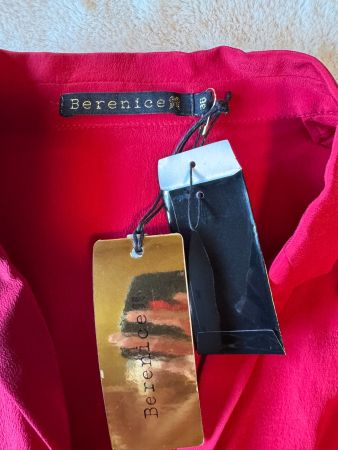 Berenice Black Silk Envers Satin Blouse – Size 36 (New)